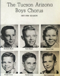 The Tucson Arizona Boys Chorus 1957-1958 season with headshots of choristers